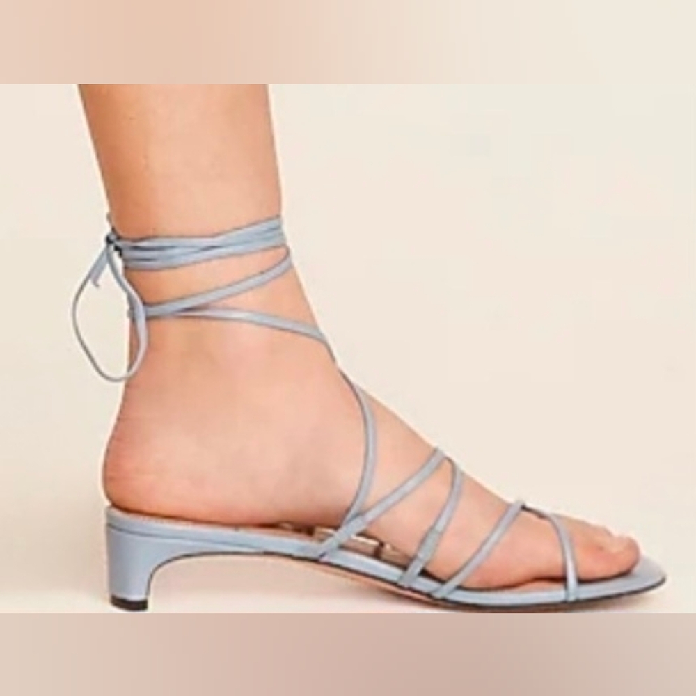 NIB J. Crew Sardinia Ankle-wrap White Heeled Sandals